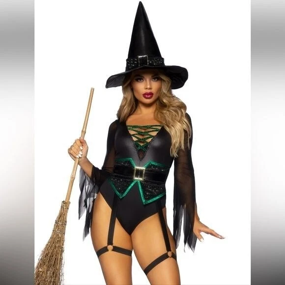 Leg Avenue Broomstick Babe Adult Womens Witch Costume Size M - Image 1 of 4