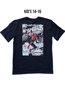 Marvel Spiderman Black T-Shirt Kid’s Size 14/16 Spider-man Unisex NWT See Photos - Picture 1 of 9
