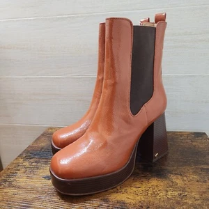 New Circus NY Stace Platform Chelsea Boots Sz 10M Y2K 90s Square Block Heel - Picture 1 of 8