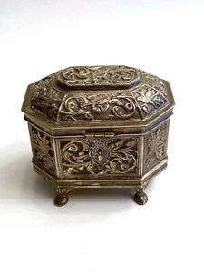 Antik 900 Silber Chinesisch Englisch Amerikanisch Vogel Teedose Schmuck Schmuckkästchen - Bild 1 von 9