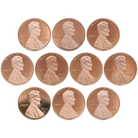 2010-2019 S Lincoln Shield Cent Gem Deep Cameo Proof Run 10 Coin Set US Mint Cover