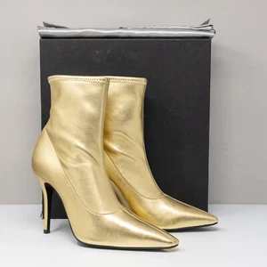 Giuseppe Zanotti Salome Gold Stretch Sock Bootie, Size 38 EU (8 US) MSRP $895 - Picture 1 of 10