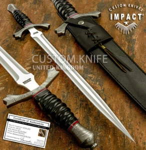 Impact Cutlery rare custom handmade Medieval dagger sword knife, Damascus, D2 - Picture 1 of 10