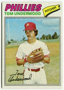1977 Topps #217 Tom Underwood Philadelphia Phillies - Picture 1 of 2