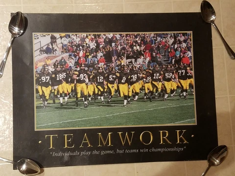 University of Iowa Hawkeyes Football Motivational Poster - TEAMWORK Cover