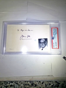 Tarjeta postal autográfica firmada por DrJonas Salk PSA/ADN GEMA COMO NUEVA 10..85129607 EN LOSA 1/2024 - Imagen 1 de 5