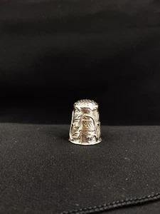 Sterling Silver Thimble Botanical Pattern - Picture 1 of 7