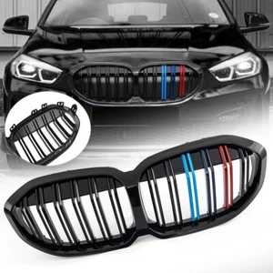 Gloss Black Front Bumper Kidney Grille Grill M Color For BMW 1 Series F40 20~21 - Picture 1 of 11