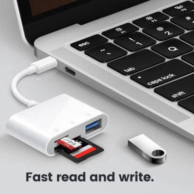 Adaptador lector de tarjetas Micro SD TF para iPhone17 Pro/Mac Book/Samsung USB-C Foto 1 de 4