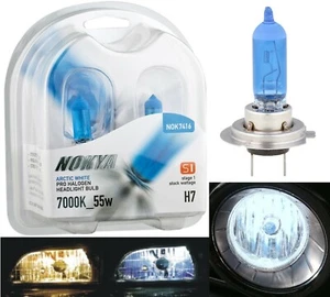 Nokya 7000K White H7 Nok7416 55W Two Bulbs Head Light Low Beam Replacement Lamp - Picture 1 of 12