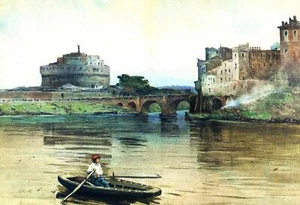 AK E. Roesler Franz Rom Verschwundene Engelsburg Burgwiesen - Bild 1 von 1