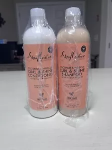 Shea Moisture Coconut & Hibiscus Curl & Shine Shampoo and Conditioner Set 16 Oz - Picture 1 of 4