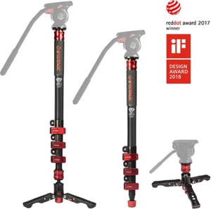 IFOOTAGE 71" Telescopic DSLR Camera Monopod Fold Three Feet Base Video Tripod - Picture 1 of 18