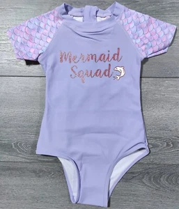Mermaid Swim Suit Girls Small 6-6X One Piece Squad Cute Swimwear Lake Pool Beach - Picture 1 of 3