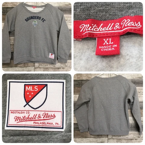 Mitchell & Ness Seattle Sounders FC Sweatshirt Women’s XL Gray Pullover (B1) Cover