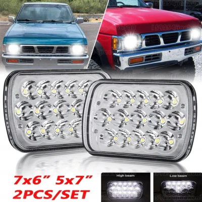 For Nissan Pickup Hardbody D21 2SETS 7x6" inch LED Headlights DRL High/Low Beam - Image 1 of 4
