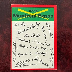 1974 Topps Set MONTREAL EXPOS RED TEAM CHECKLIST CARD UNMARKED - NR-MINT - Picture 1 of 2