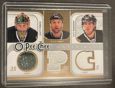 2008-09 O-Pee-Chee Triple Materials Marty Turco Sergei Zubov Matt Niskanen STARS