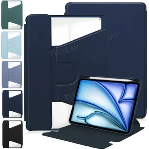 For NEW iPad A16 Air 11 / 13 inch M3 2025 Rotation Leather Shockproof Smart Case - Picture 1 of 58