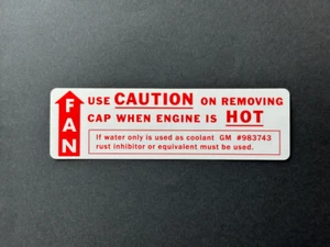 1964-66 Pontiac Caution Fan *Adhesive Decal* for GTO, LeMans, Tempest - Picture 1 of 4