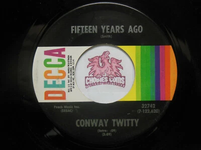 Conway Twitty: Up Comes the Bottle / Fifteen Years Ago, 45 RPM VG (L4) - Image 1 of 2