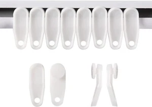 Ganchos deslizadores de varilla transversal blancos para pista de cortina para paquete de 50, estilo 1  - Imagen 1 de 5