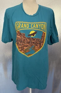 Columbia T-Shirt Uomo Tg XL Verde Teal Manica Corta Cotone Grafica Grand Canyon - Foto 1 di 3