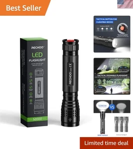 Super Bright 2000 Lumen Tactical Flashlight - Adjustable Focus & Water-Resistant - Picture 1 of 9