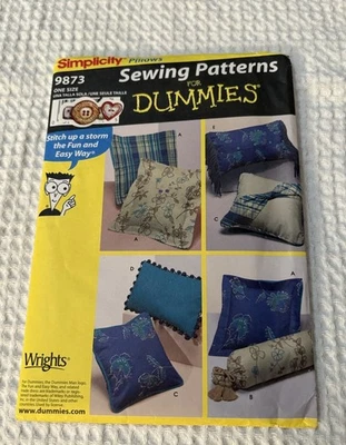 Simplicity Pattern 9873 Pillows Sewing Patterns For Dummies ~ 6 Styles - Image 1 of 3