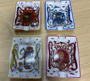 Hermes Mini Aschenbecher 4er Set Limoges Fuchs Gepard Porzellan Wechseltablett gebraucht - Bild 1 von 8