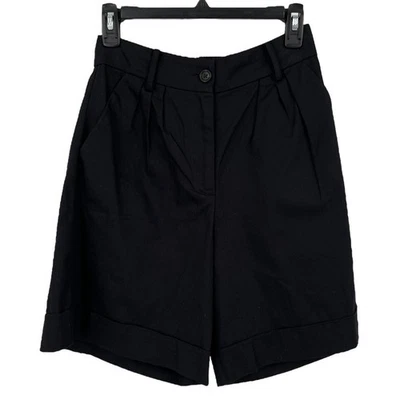 Faithfull the Brand shorts Roma Campania pleated black size 4 Small  - Image 1 of 4