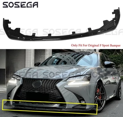 Divisores de labios de parachoques delantero negro brillante para Lexus GS350 GS450h F Sport 2016-2020 Foto 1 de 4