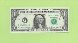 1969D ..UNCIRC $1  E 8243 7968 A  .... 1969D $1  E-A        NICE NOTE      FRN - Picture 1 of 2