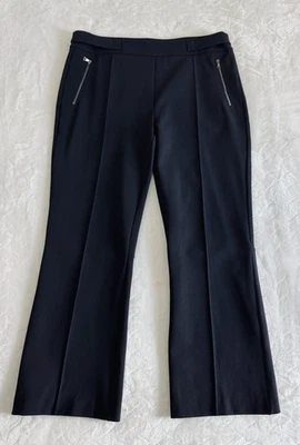 Max Mara 女式 US 16 码黑色直筒裤拉链口袋侧拉链 — 第 1/4 张图片