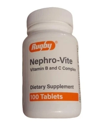 Rugby Nephro-Vite维生素B和C复合物100片 — 第 1/2 张图片