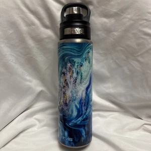 Tervis 24 OZ Bottiglia Acqua Deluxe Acciaio Inox Teal Splash Bocca Larga - Foto 1 di 5