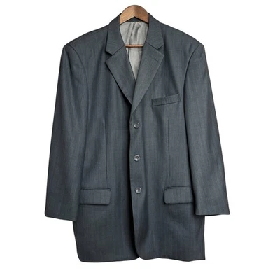 Chaqueta Blazer Para Hombre Gris Caravelli Italiana Mezcla Sintética 3 Botones - 46 Reg Foto 1 de 4