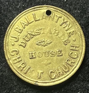 Extremely Rare-1870s BALLANTYNE/J DUNSTABLE HOUSE,CH-CH New Zealand -Token - Bild 1 von 3