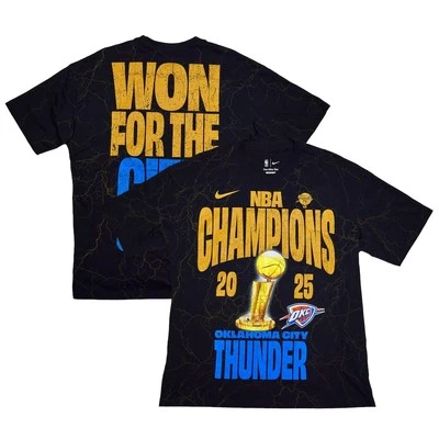 NBA Oklahoma City Thunder Nike 2025 NBA Finals Champions Locker Room Shirt XL ✨️ - Image 1 of 4