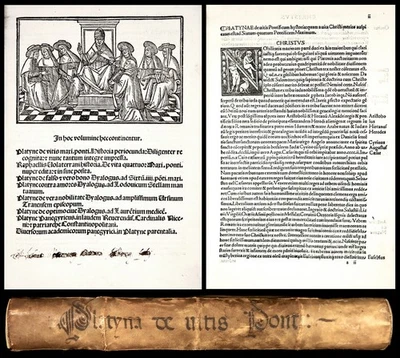 1518 LIVES OF POPES Vitae Pontificum BY PLATINA VATICAN LIBRARIAN Catholic Papal - Image 1 of 4