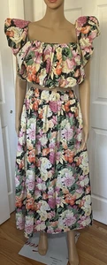 ASOS EDITION Schulterfreies bauchfreies Oberteil & Midirock Blumenmuster Chintz – Größe 12 - Bild 1 von 17