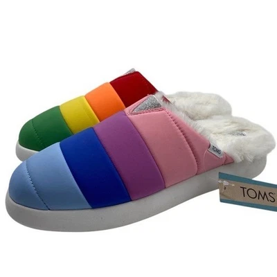 TOMS Womens Shoes Alpargata Mallow Mule Sz 8.5 Rainbow Colorful Pride Casual - Image 1 of 4
