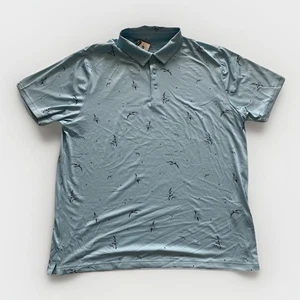 NEW Under Armour Men's Blue Playoff 3.0 Albatross Print Polo 2XL UPF 30 NWT - Picture 1 of 6