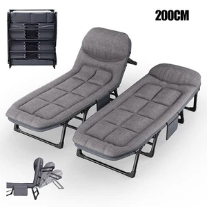 Feldbetten Klappbett Campingbett 200CM Gästebett mit DICKER MATRATZE XXL 2 IN 1 - Bild 1 von 14