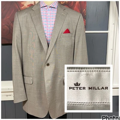 Traje Personalizado Peter Millar Top Blazer Chaqueta Para Hombre 48-Extra Largo Lana Beige Foto 1 de 4
