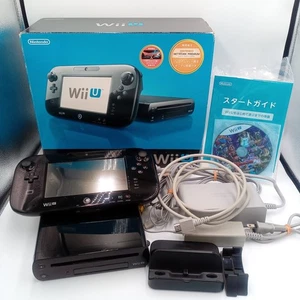 Nintendo Wii U 32GB Black Premium Console Set Boxed Japanese Version Working - Picture 1 of 19