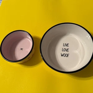 Ceramic Dog Bowls- 6” Round And 8” Round. Brand New Never Used. - Picture 1 of 8