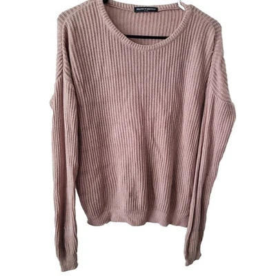 Suéter Brandy Melville Rosa Polvoriento Pull Over Cable Tejido Talla Única Mediana Italia Foto 1 de 4