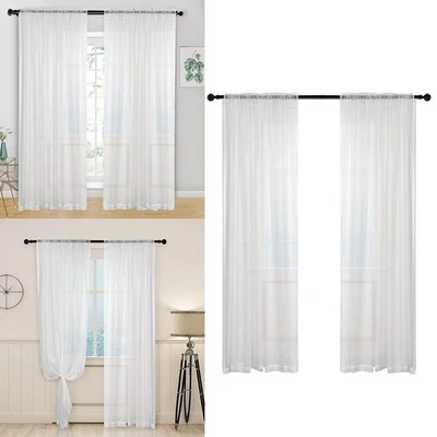 Polyester Curtains Easy Install Curtains Easy To Clean Natural Light Filter - Image 1 of 4