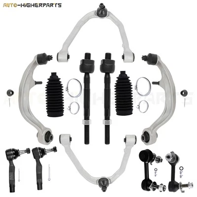 Brazos de control delanteros superiores e inferiores para Nissan 350Z 2003-2009 12 piezas barras de amarre Foto 1 de 4